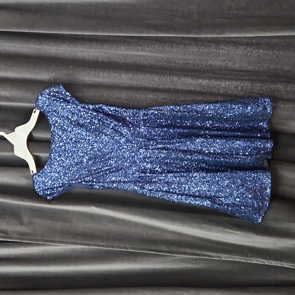 Girls Blue Sparkle Dress